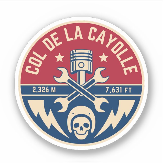 Adesivo Passo comum de la Cayolle francês Alpes motobike (Frente)