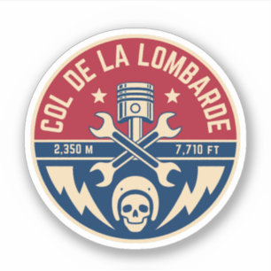 Adesivo Passo comum de la Lombarde francês Alpes motobike