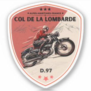 Adesivo Passo comum de la Lombarde francês Alpes motobike