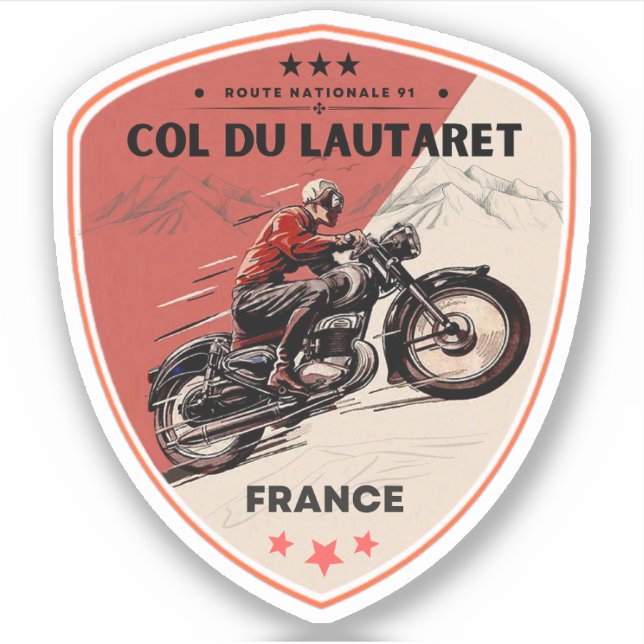 Adesivo Passo comum de Lautaret francês Alpes motobike (Frente)