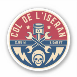 Adesivo Passo comum francês Col de l’Iseran Alpes motobike