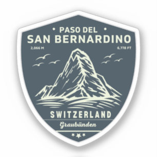 Adesivo Passo de San Bernardino de moto alpes suíços