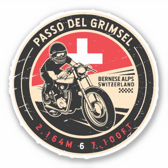 Adesivo Passo Del Grimsel | SUIÇA | Motociclos (Frente)