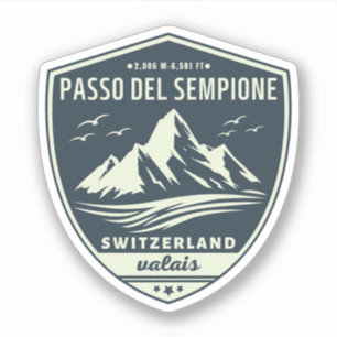 Adesivo Passo del Sempione italian swiss Mountain moto