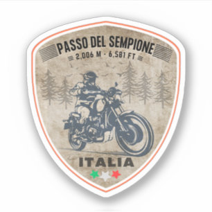 Adesivo Passo del Sempione italiano suíço Montanhas motoci