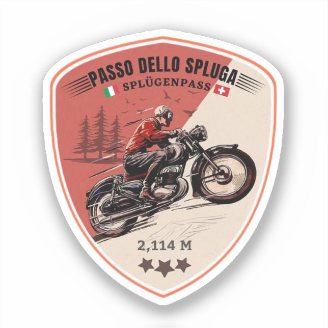Adesivo Passo dello Spluga italiano swiss Mountain moto (Frente)