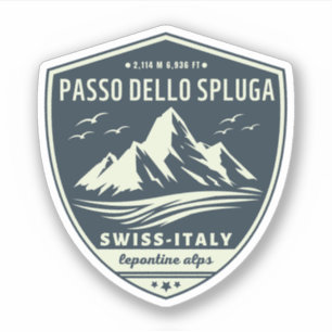 Adesivo Passo dello Spluga italiano swiss Mountain moto