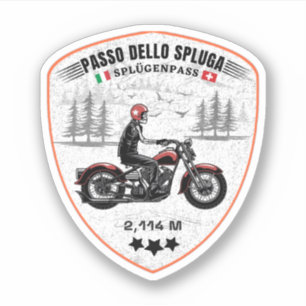 Adesivo Passo dello Spluga montanhas italianas suíças moto