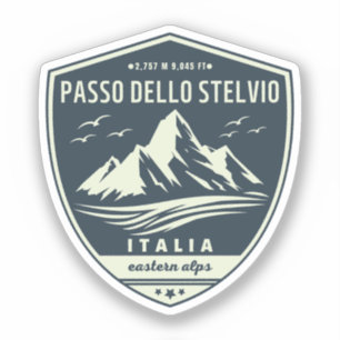 Adesivo passo dello stelvio - stelvio pass italian alps