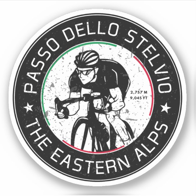 Adesivo passo dello stelvio - stelvio pass italian Cycling (Frente)