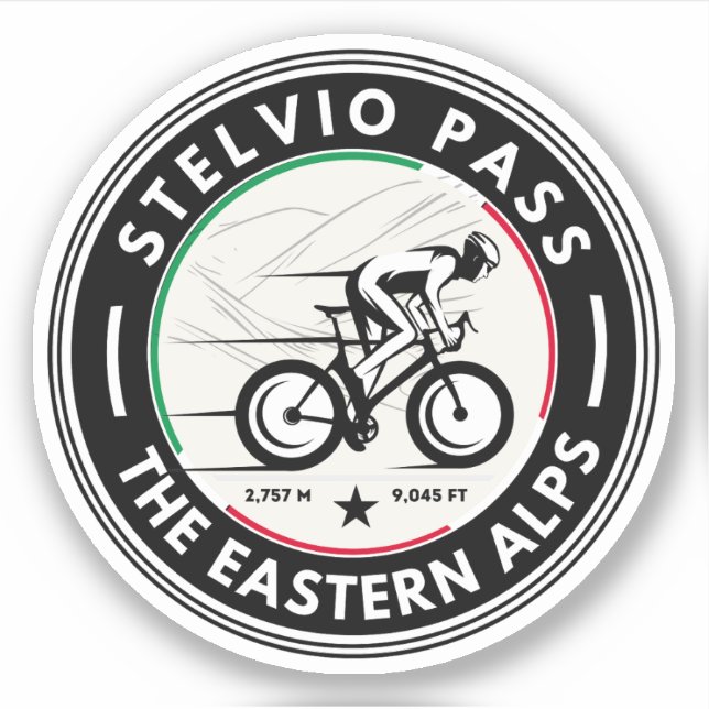 Adesivo passo dello stelvio - stelvio pass italian Cycling (Frente)