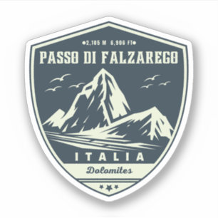Adesivo Passo di Falzarego - dolomite de passagem de monta