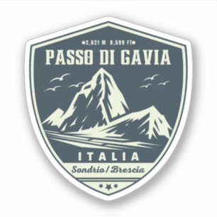 Adesivo passo di gavia - gavia pass montanha italiana Alpe