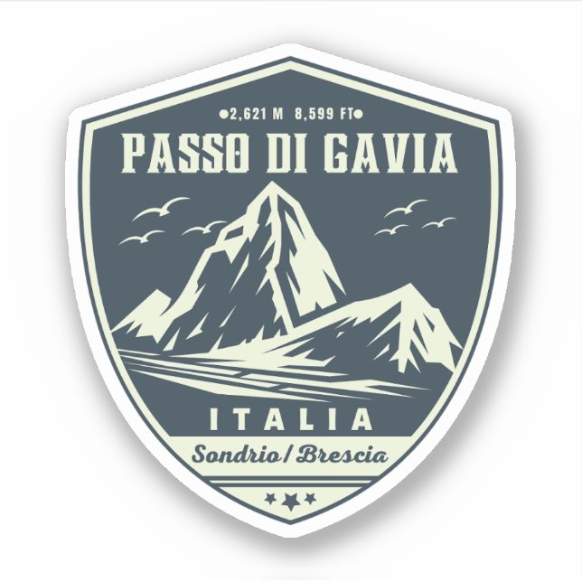 Adesivo passo di gavia - gavia passa alps italianos Mounta (Frente)