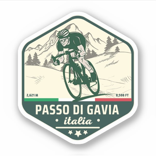 Adesivo passo di gavia - gavia passa alps italianos Mounta (Frente)