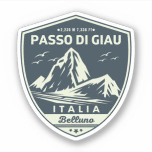 Adesivo passo di giau - giau pass italian Mountain alps