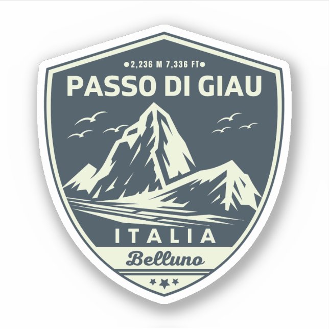 Adesivo passo di giau - giau pass italian Mountain alps (Frente)