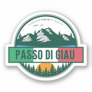 Adesivo passo di giau - giau passa montanhas italianas Alp