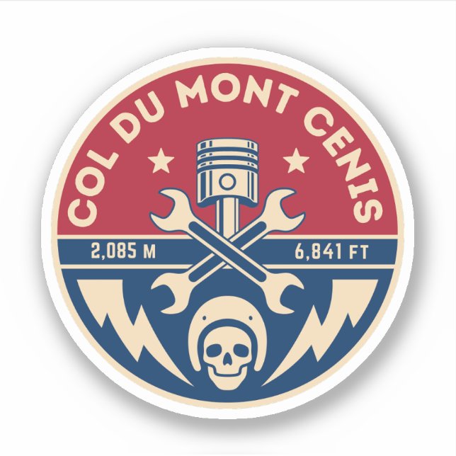Adesivo Passo do Mont Maciço francês do Cenis (Frente)