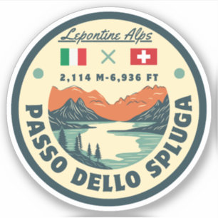 Adesivo Passo Splugen montanha Alpes Lepontinos italianos