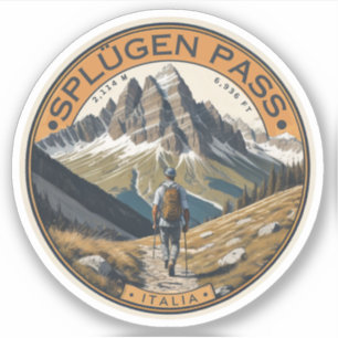 Adesivo Passo Splugen montanha Alpes Lepontinos italianos