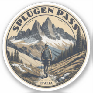 Adesivo Passo Splugen montanha Alpes Lepontinos italianos