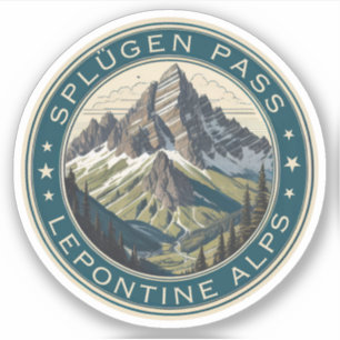 Adesivo Passo Splügen passo alpino Alpes Lepontinos