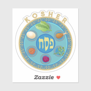 Adesivo Passover Seder Plate Kosher Pesach