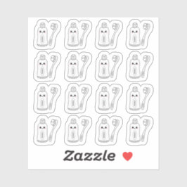 Adesivo Pasta Dente Pasta Pincel Lembrete do Atendimento D