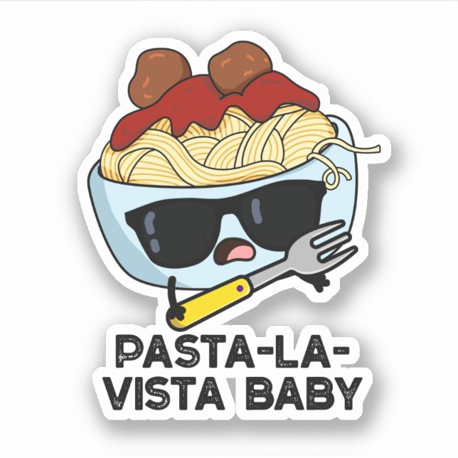 Adesivo Pasta-la-vista Baby Engraçado Comida Massacre (Frente)