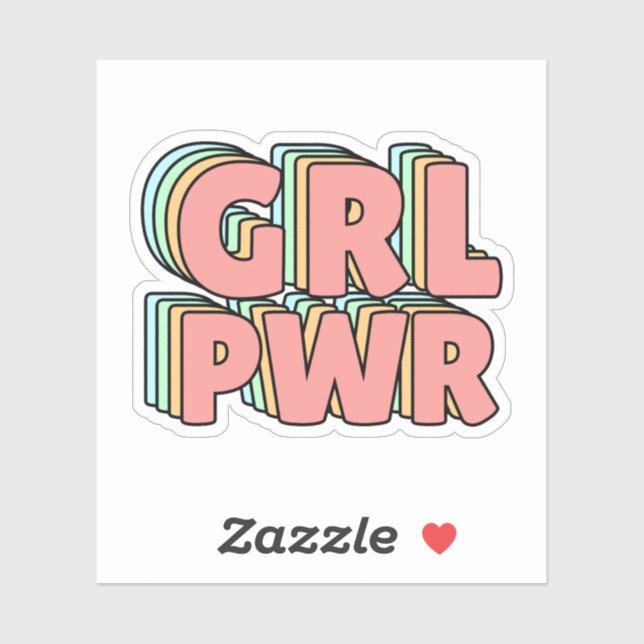 Adesivo Pastel GRL PWR (Folha)