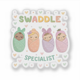 Adesivo Pastel Swaddled Babies Cute Nursery Art