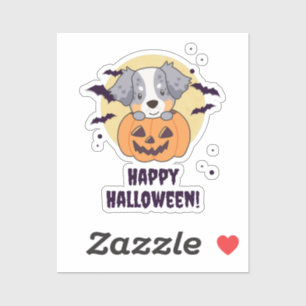 Adesivo Pastor Australiano Em Pumpkin Cute Happy