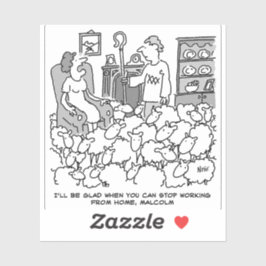 Adesivo Pastor trabalhando de casa com sua ovelha