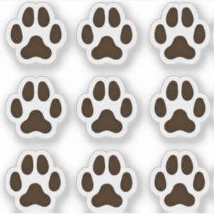 Adesivo Pata-Cachorro Pequena Imprime Animais Pretos Traca