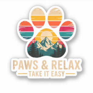 Adesivo Patas e Relaxe Vá com Calma Montanhas Vintage Cach