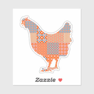Adesivo Patchwork Patterno Chicken Fazenda Animal