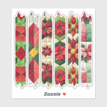 Patchwork Poinsettia Washi Tape Scrapbook Stickers