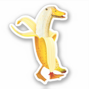 Adesivo Pato Banana. Animais Frutas Antropomórficos Divert