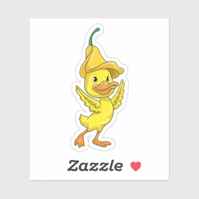 Adesivo Pato com Boné amarelo (Folha)