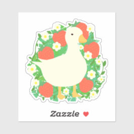Adesivo Pato de Ganso de Morango Floral