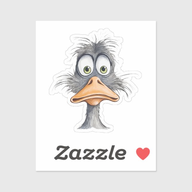 Adesivo Pato Engraçado (Folha)