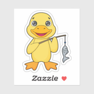 Adesivo Pato Pesca Pescado