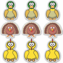 Pato, Turquia, Cartões de Frango Grandes