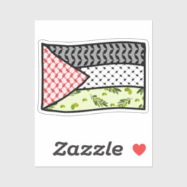 Adesivo Patrimônio da Bandeira da Palestina, Vermelha e Ne