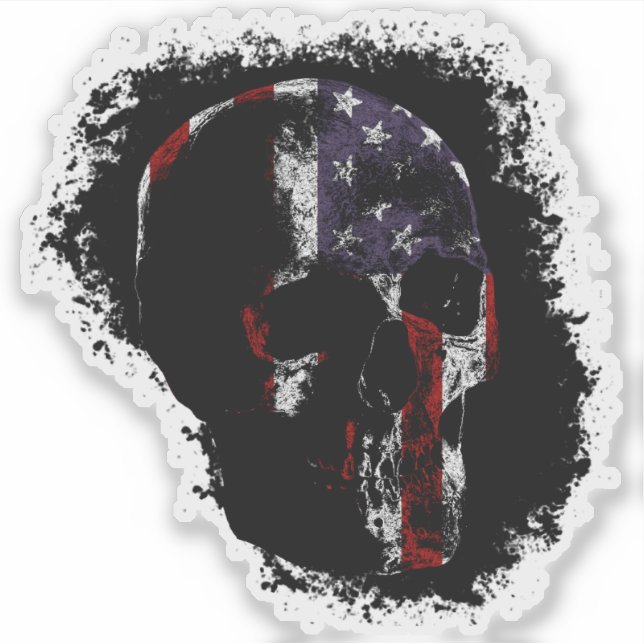 Adesivo PATRIOT SKULL Color (Frente)