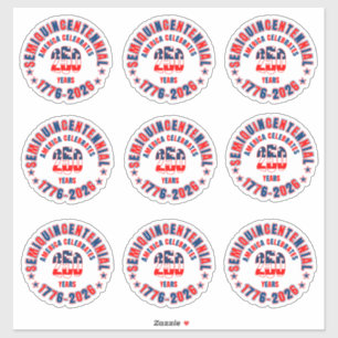Adesivo Patriotc Semiquincentenal 1776-2026 Multi