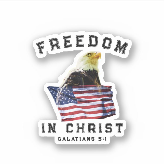 Adesivo Patriotic Bible Verse Freedom in Christ Vinyl (Frente)