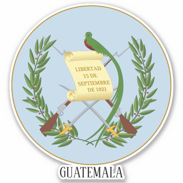 Adesivo Patriótico Casaco de Armas da Guatemala (Frente)