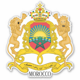Adesivo Patriótico Casaco de Armas do Marrocos